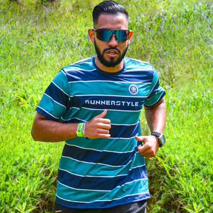 Tshirt Rayas Verde Hombre